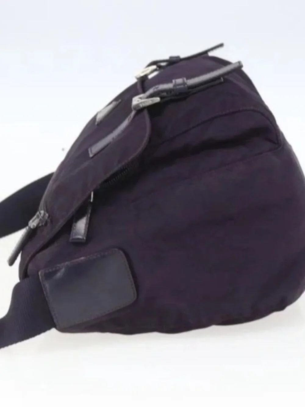 PRADA Shoulder Bag Nylon Purple Silver Auth 167957 - Picture 3 of 16